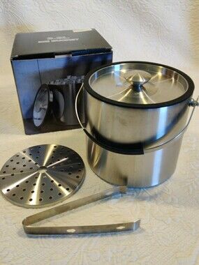 3.2 Liter Double Stainless Steel Ice Bucket with Lid, New Insulated Ice Bucket